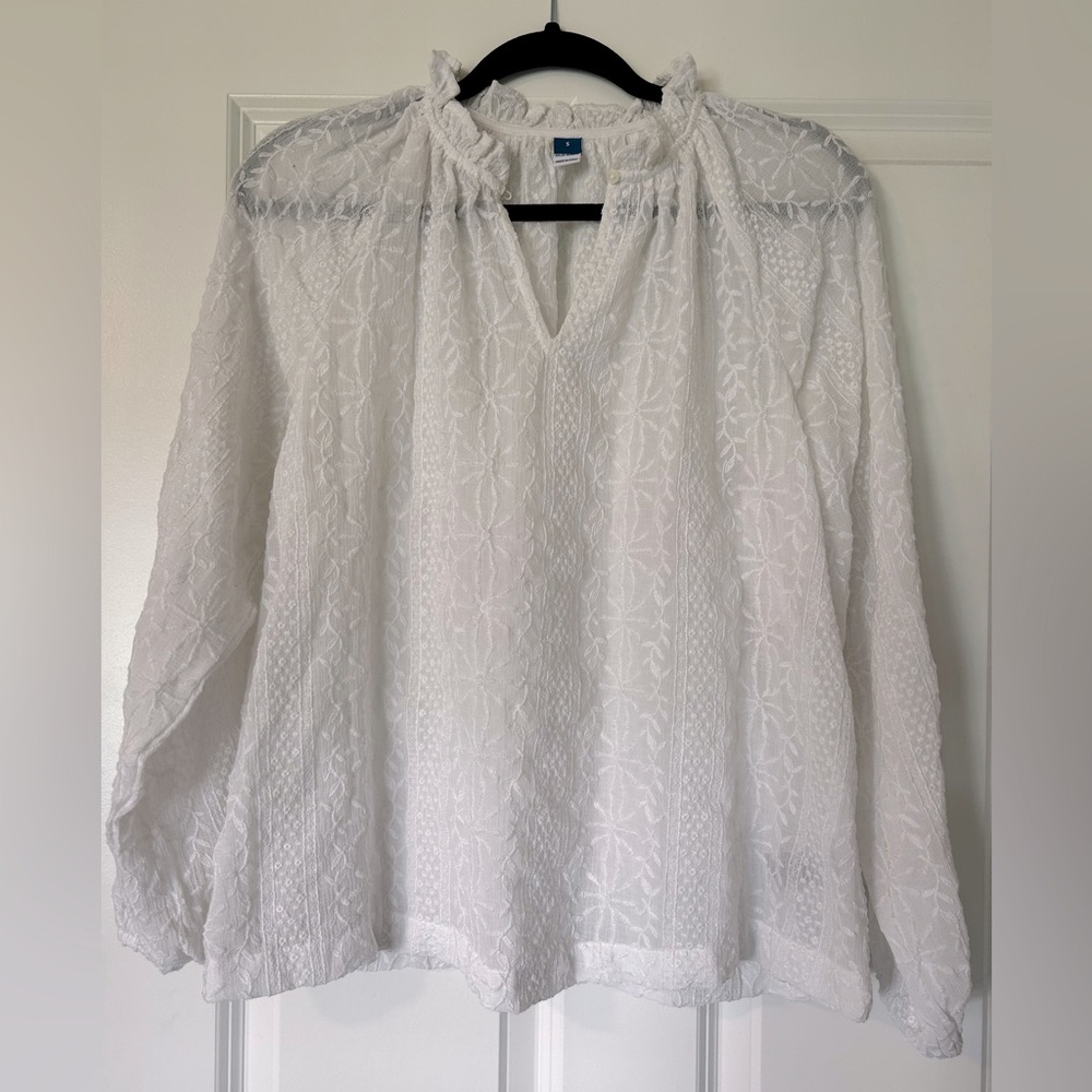 NWT Old Navy White Embroidered Lace Women's Top, sz S